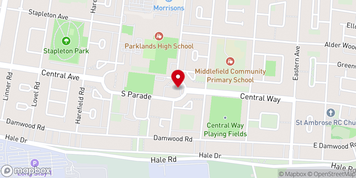 Map showing location of Speke Baptist Church at the Noah's Ark Centre