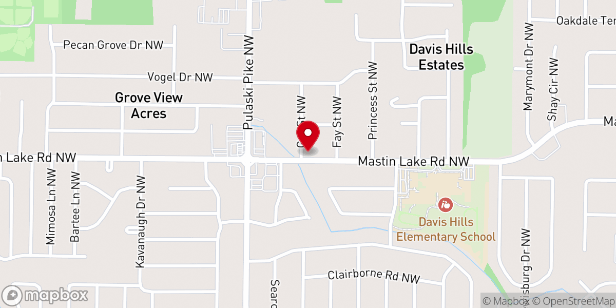 Map showing location of Mastin Lake Church of the Nazarene