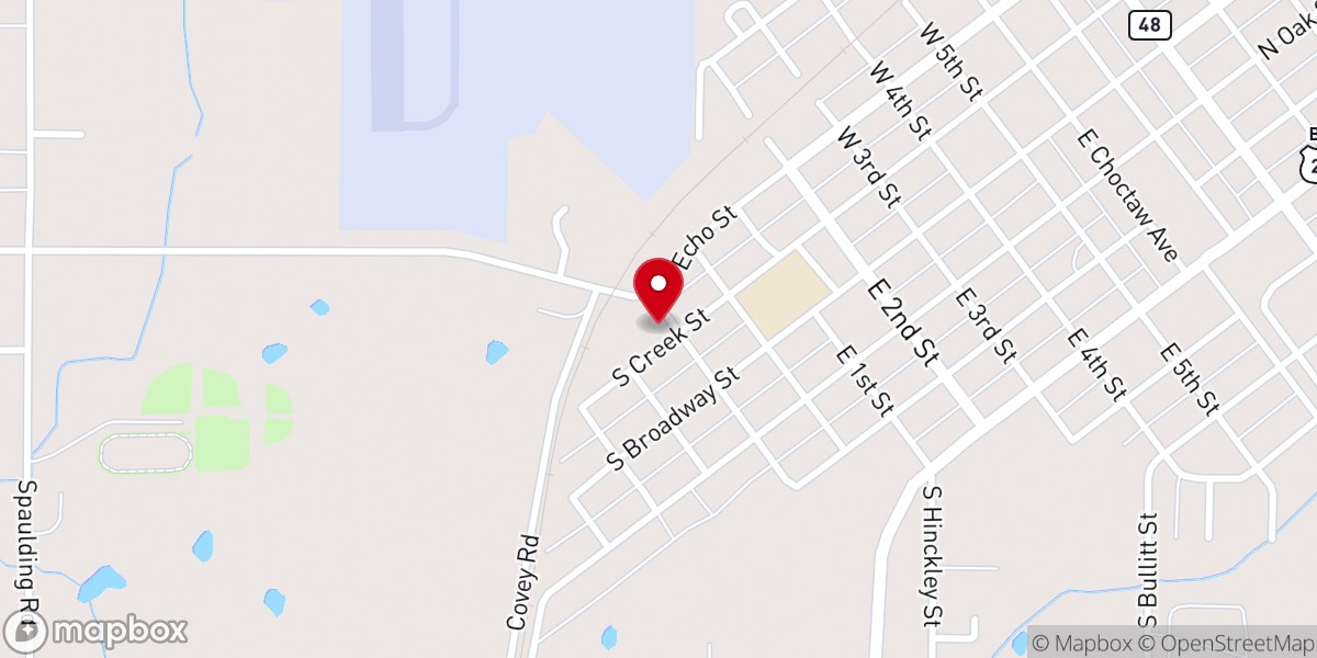 Map showing location of South Creek Church of Christ