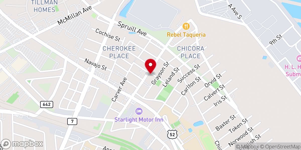 Map showing location of St. Matthew Baptist Church