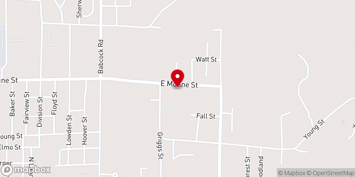 Map showing location of East Moline Street Church