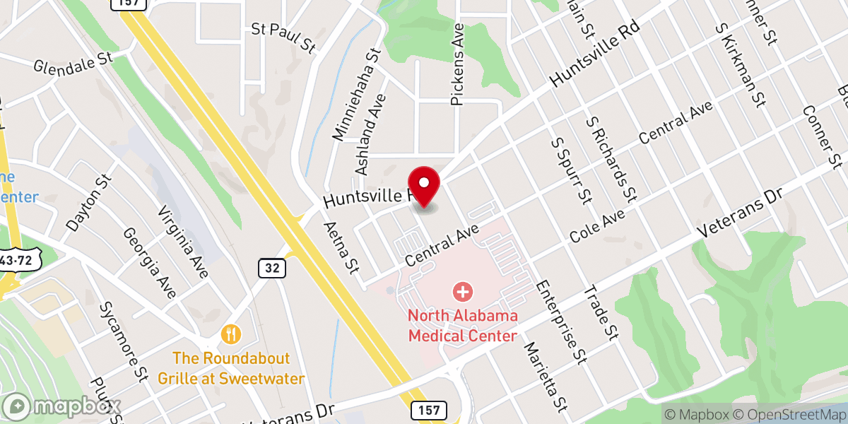 Map showing location of Singing River church of Christ