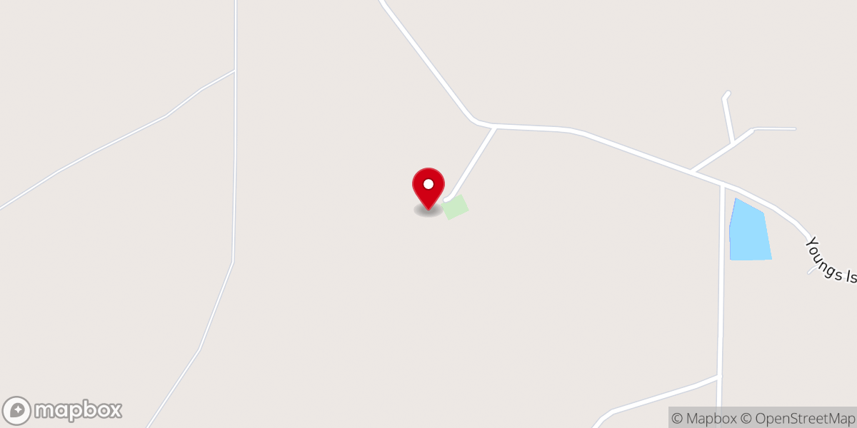Map showing location of Young Island Church