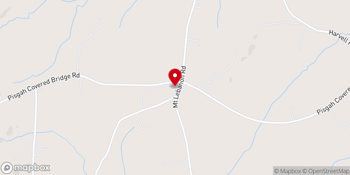 Map showing location of Mt Lebanon Baptist Church