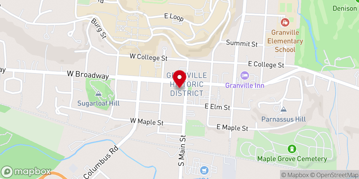 Map showing location of United Church of Granville