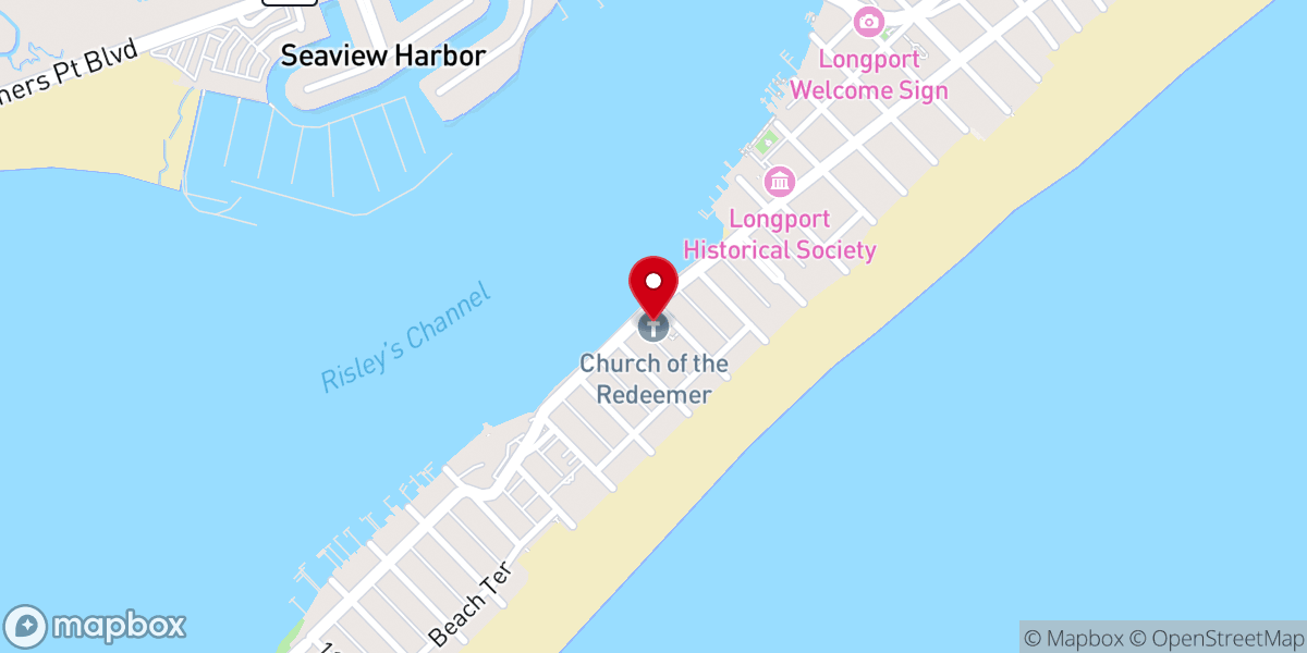 Map showing location of Church of the Redeemer