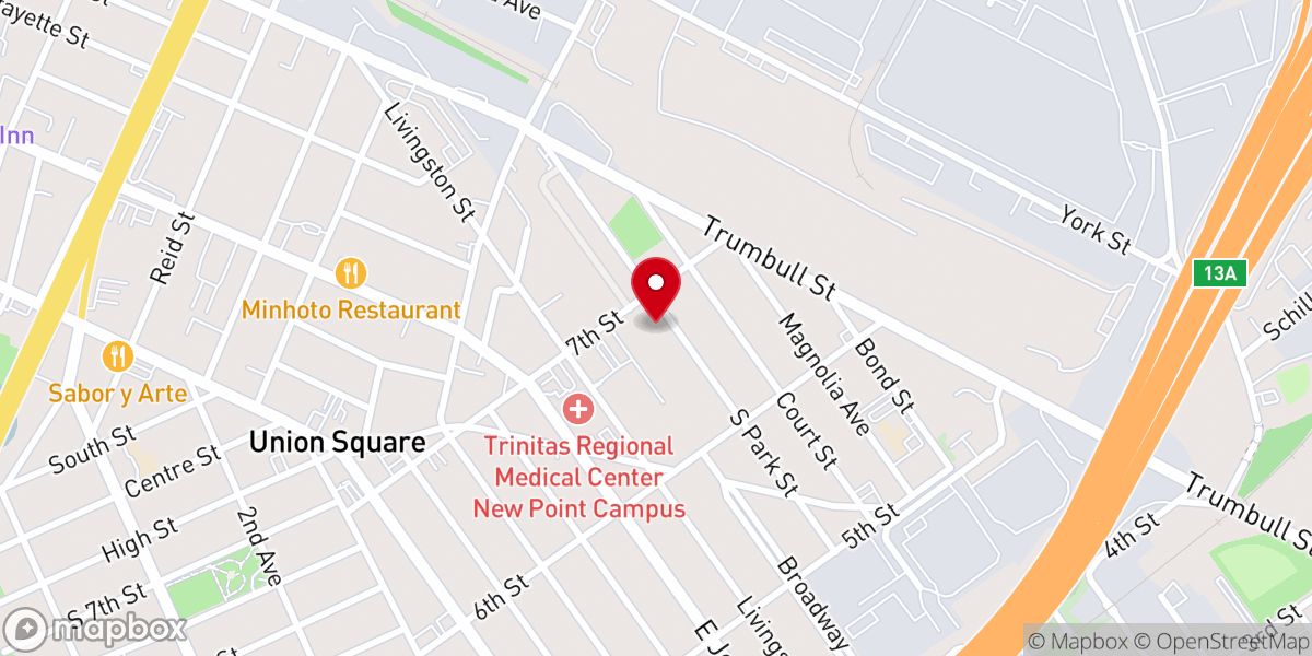 Map showing location of Greater Holy Tabernacle United Holy Church Of America