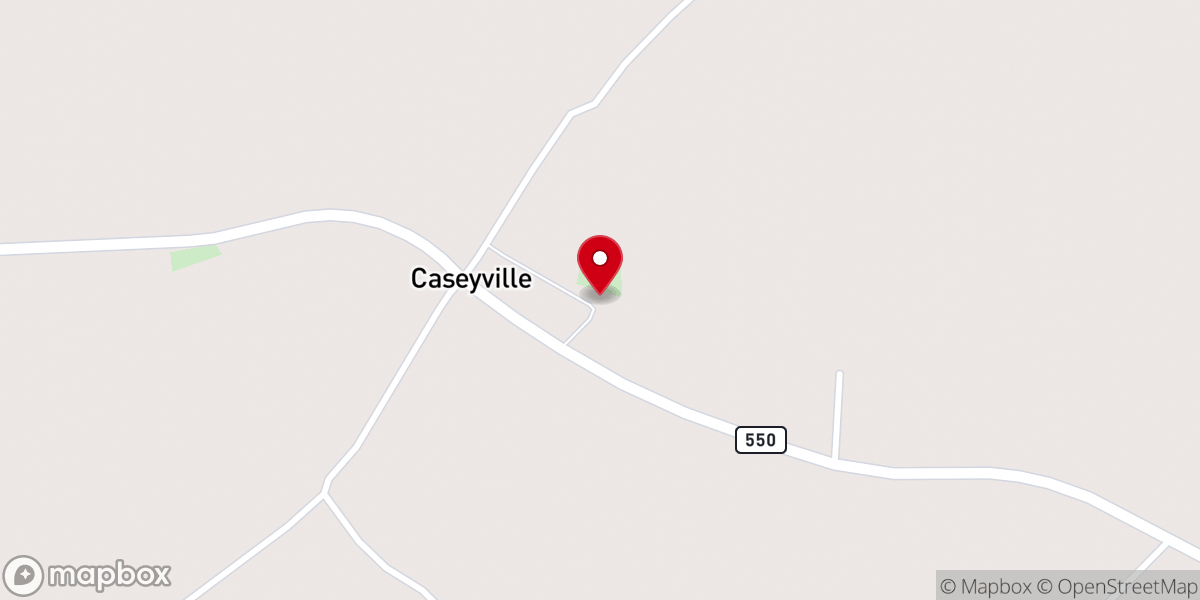 Map showing location of Philadelphia Baptist Church