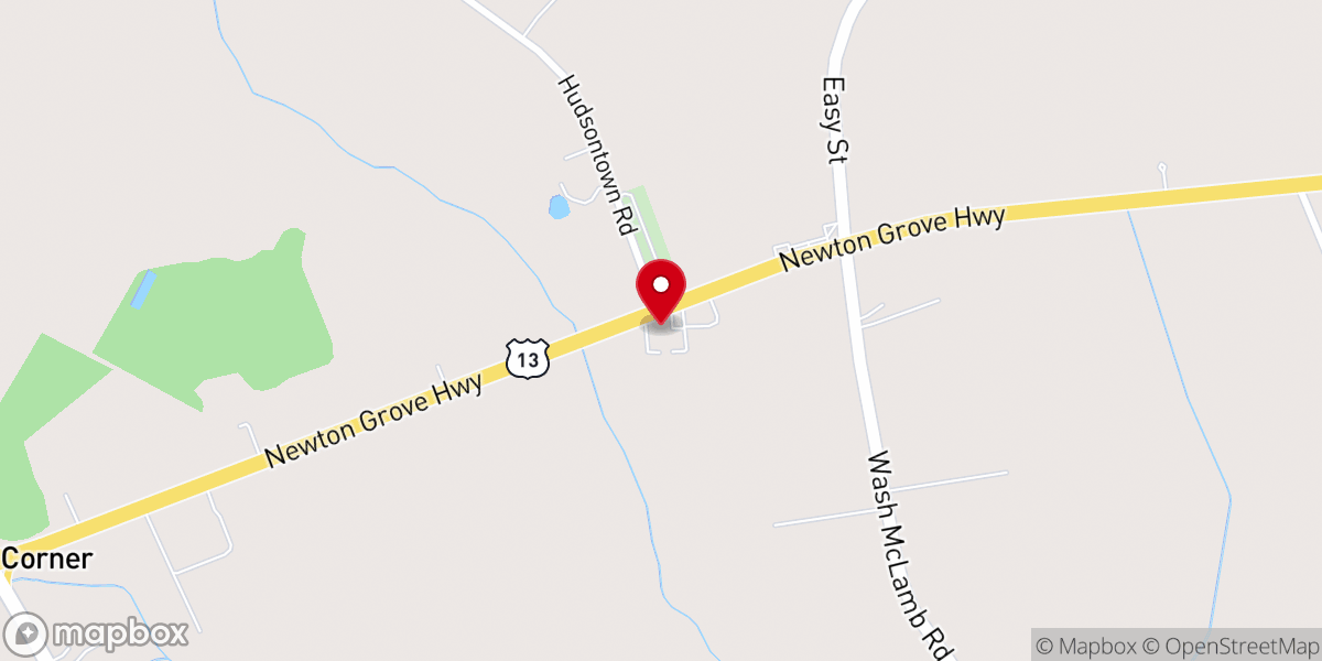 Map showing location of Shady Grove Original Free Will Baptist Church