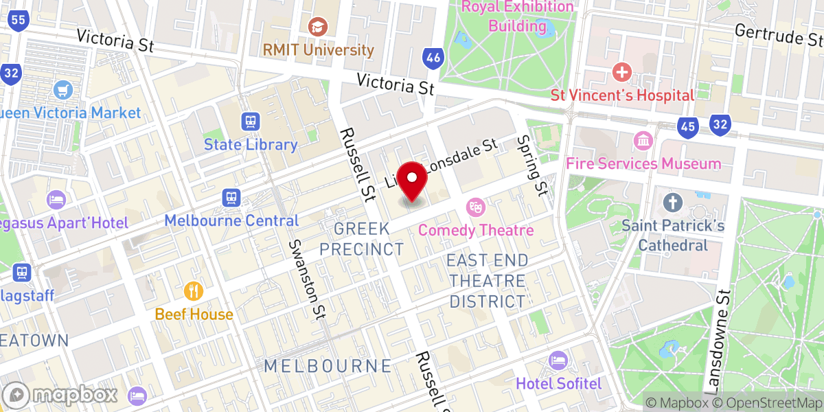 Map showing location of Wesley Uniting Church