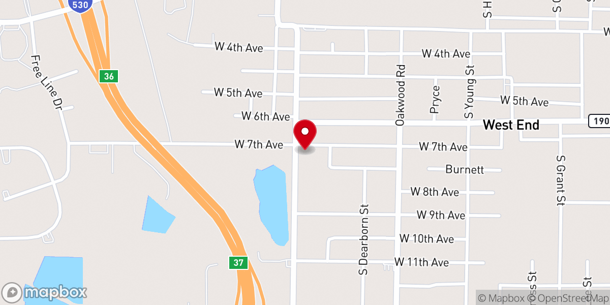 Map showing location of St Andrew Ame