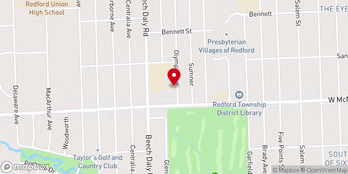 Map showing location of Our Lady of Loretto