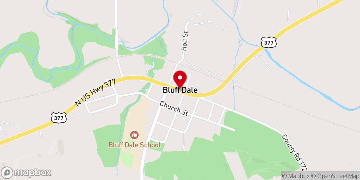 Map showing location of Bluff Dale