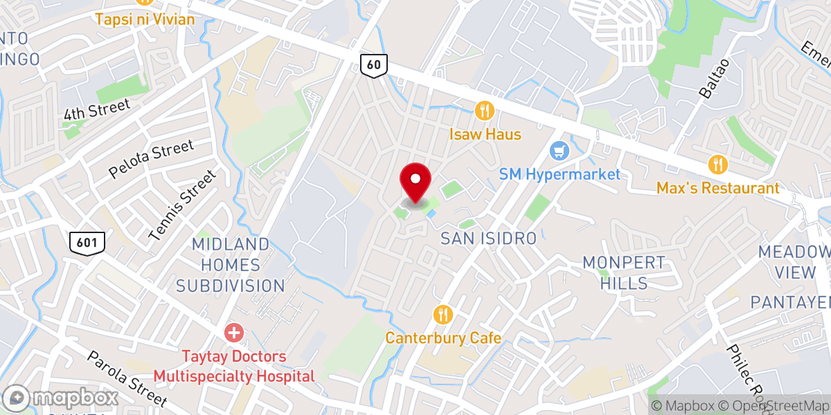 Map showing location of San Antonio de Padua Parish Church