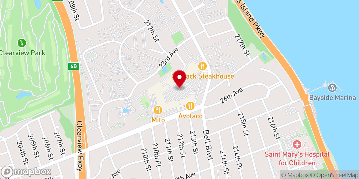 Map showing location of The Bay Terrace Shopping Center