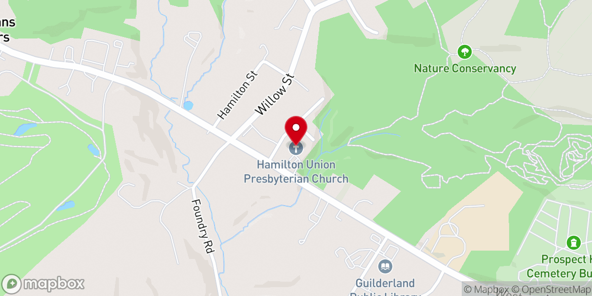 Map showing location of Hamilton Union Presbyterian Church