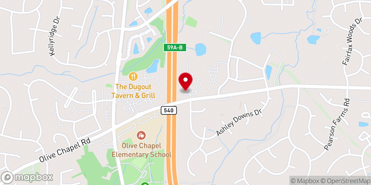 Map showing location of NeighborUp (Merger of Dorcas Ministries + Western Wake Crisis Ministry) - Apex Campus