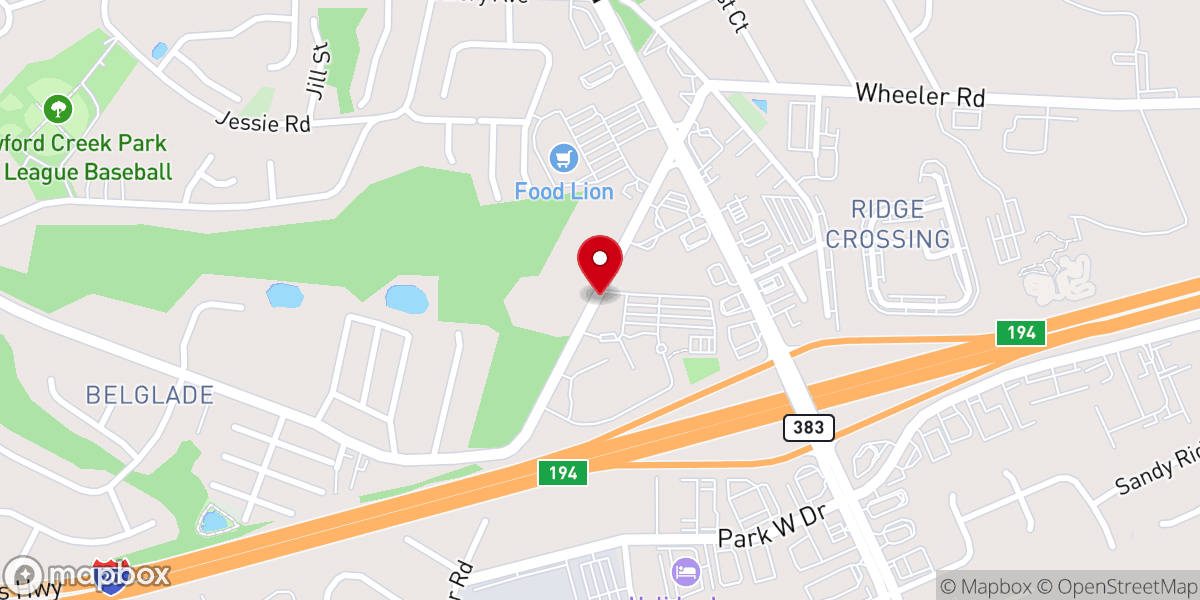 Map showing location of Indian Christian Church of Augusta Georgia