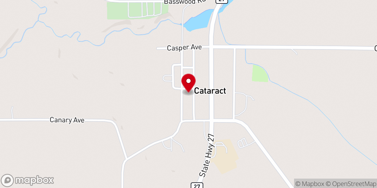 Map showing location of Cataract United Methodist Church