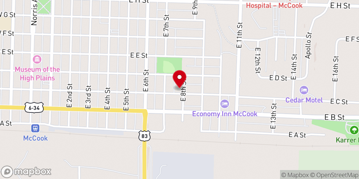 Map showing location of First Assembly of God Church
