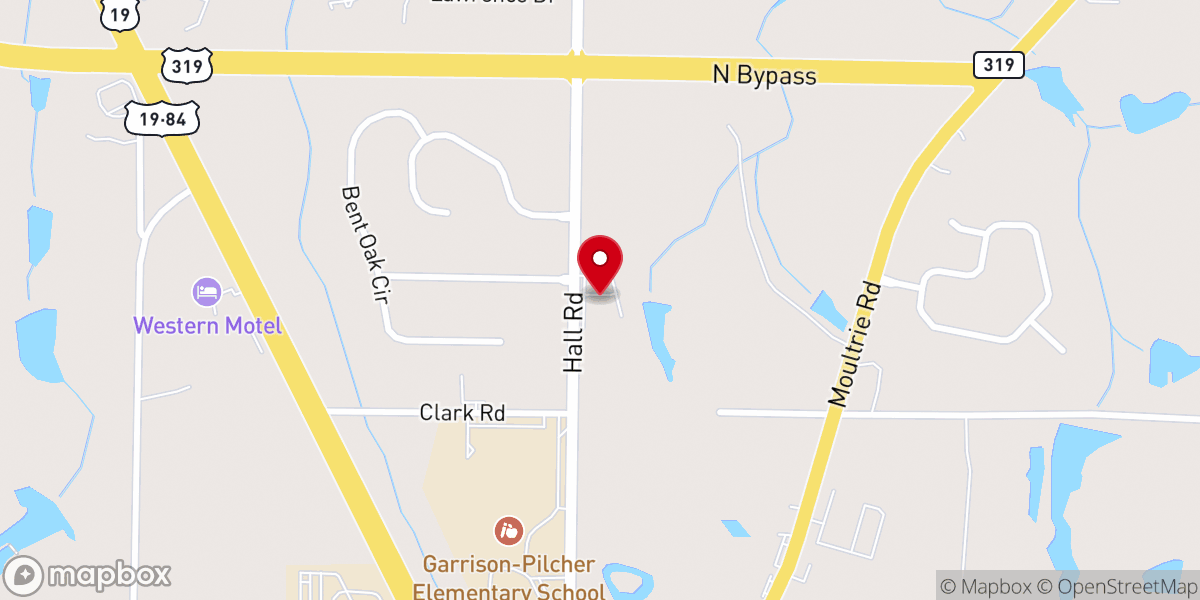 Map showing location of Northwoods Church of God
