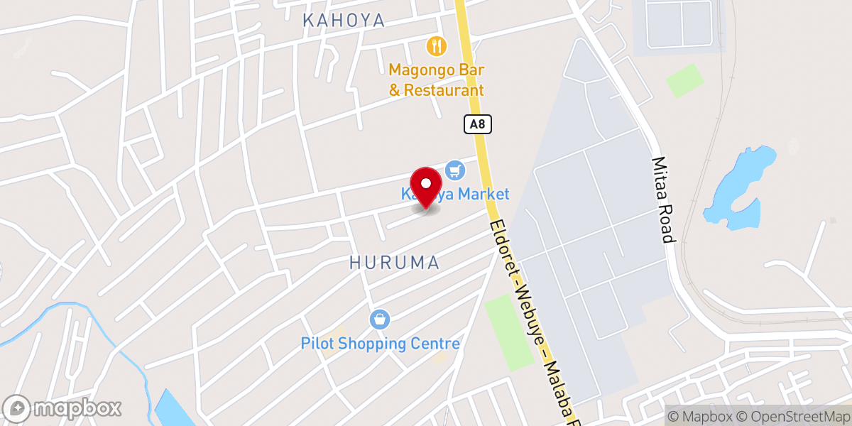 Map showing location of Eldoret Jesus Winner