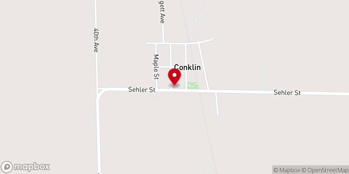 Map showing location of Conklin Reformed Church