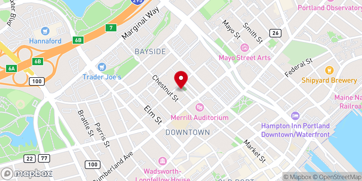 Map showing location of Bangor Theological Seminary