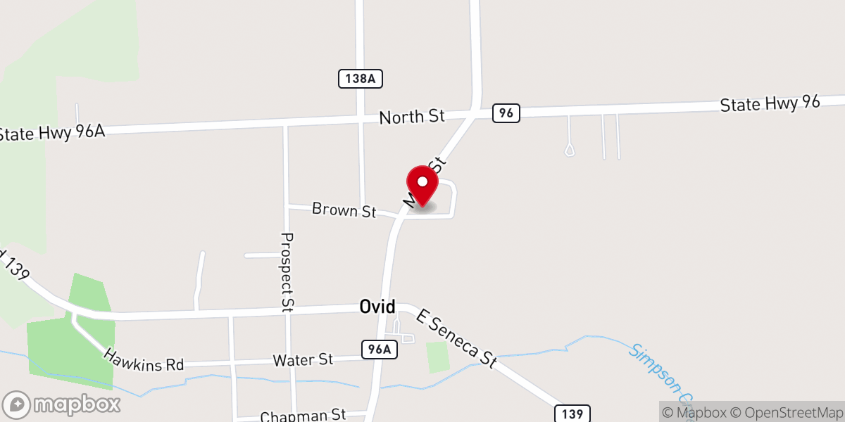 Map showing location of Ovid Federated Church