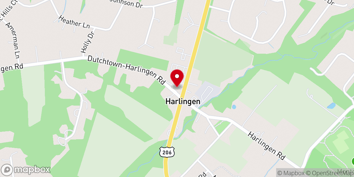 Map showing location of Harlingen Reformed Church