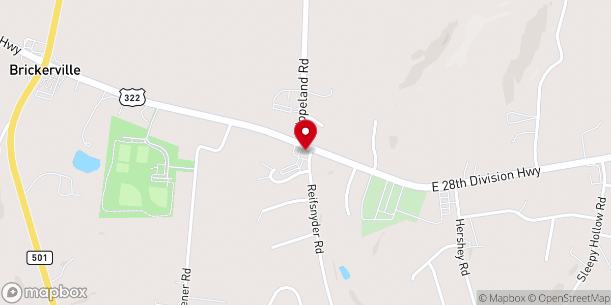 Map showing location of Brickerville Grace Fellowship