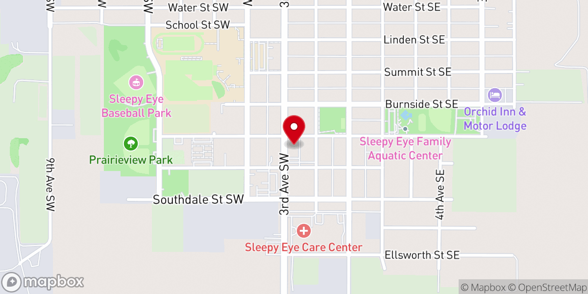 Map showing location of Trinity Lutheran Church