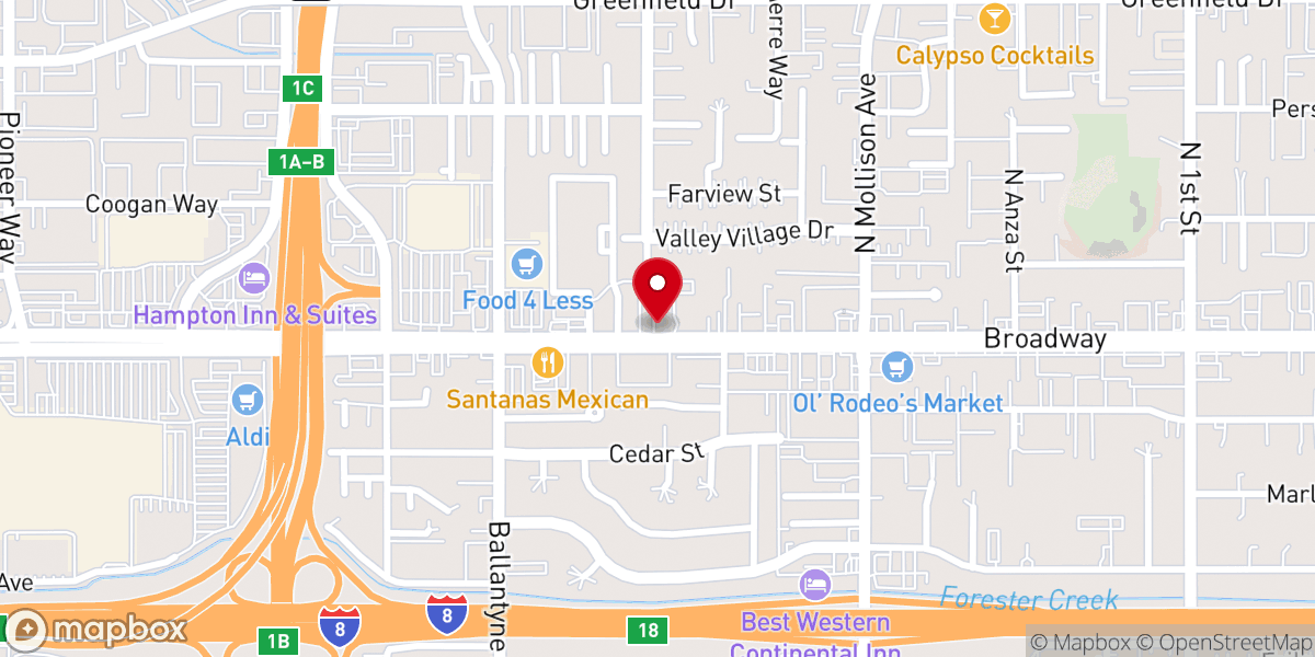 Map showing location of Lamplighter Revival Center