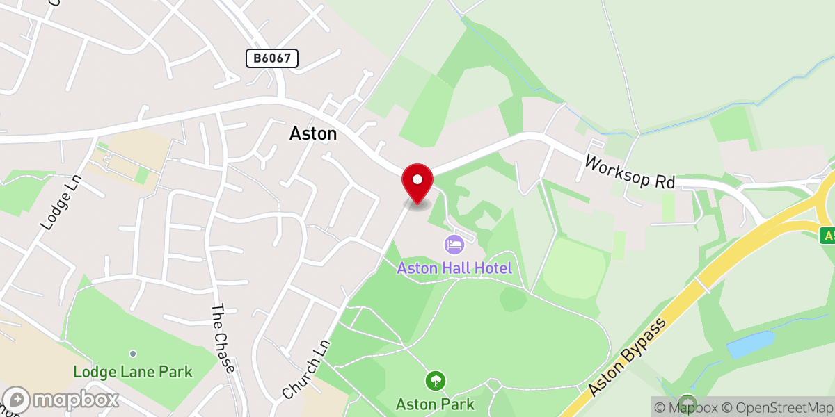 Map showing location of Church of All Saints, Aston cum Aughton