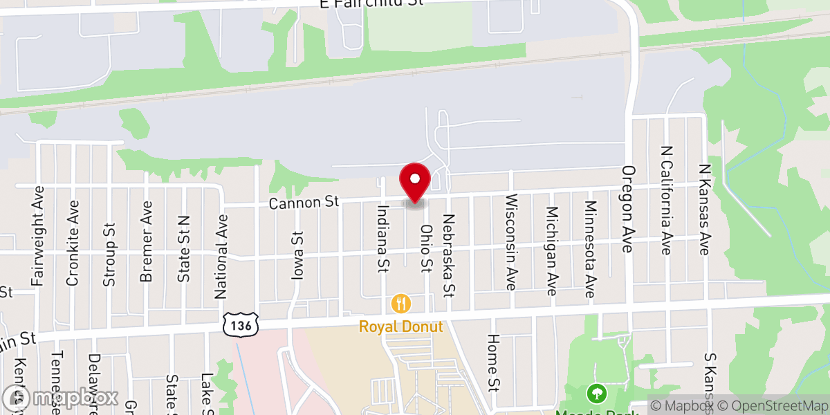 Map showing location of McKinley United Methodist Church