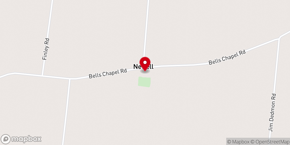 Map showing location of Bells Chapel Cumberland Presbyterian Church