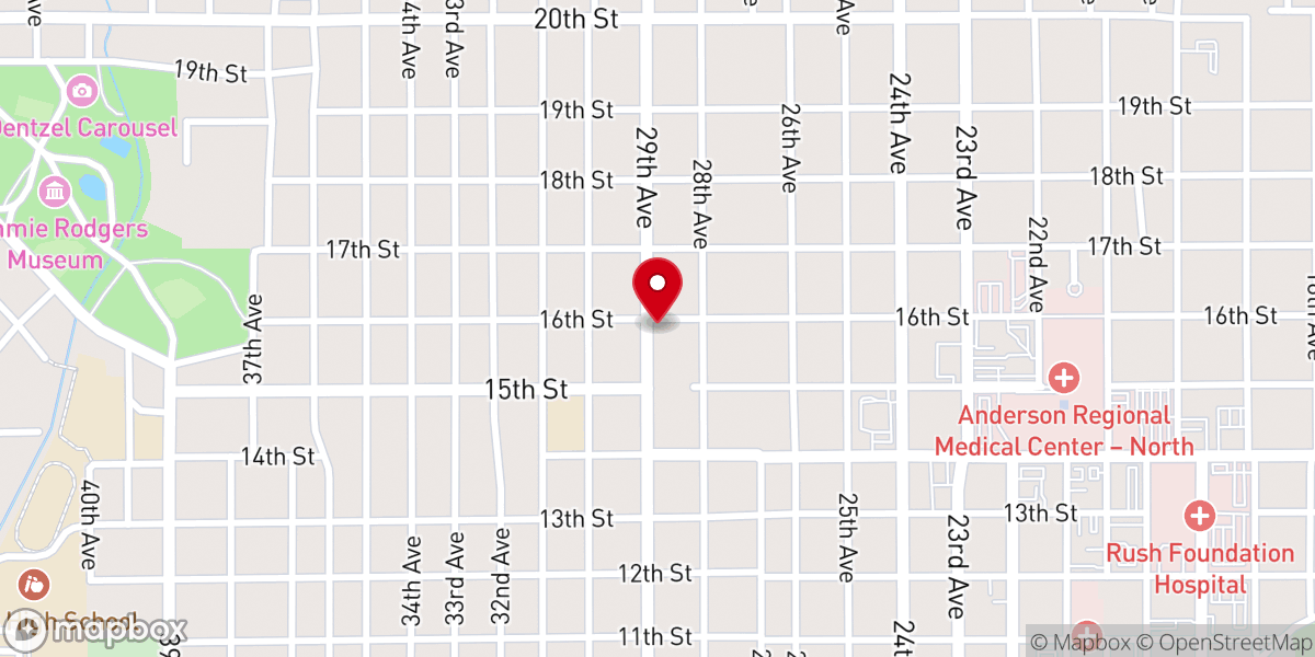Map showing location of Anderson Temple Church of God