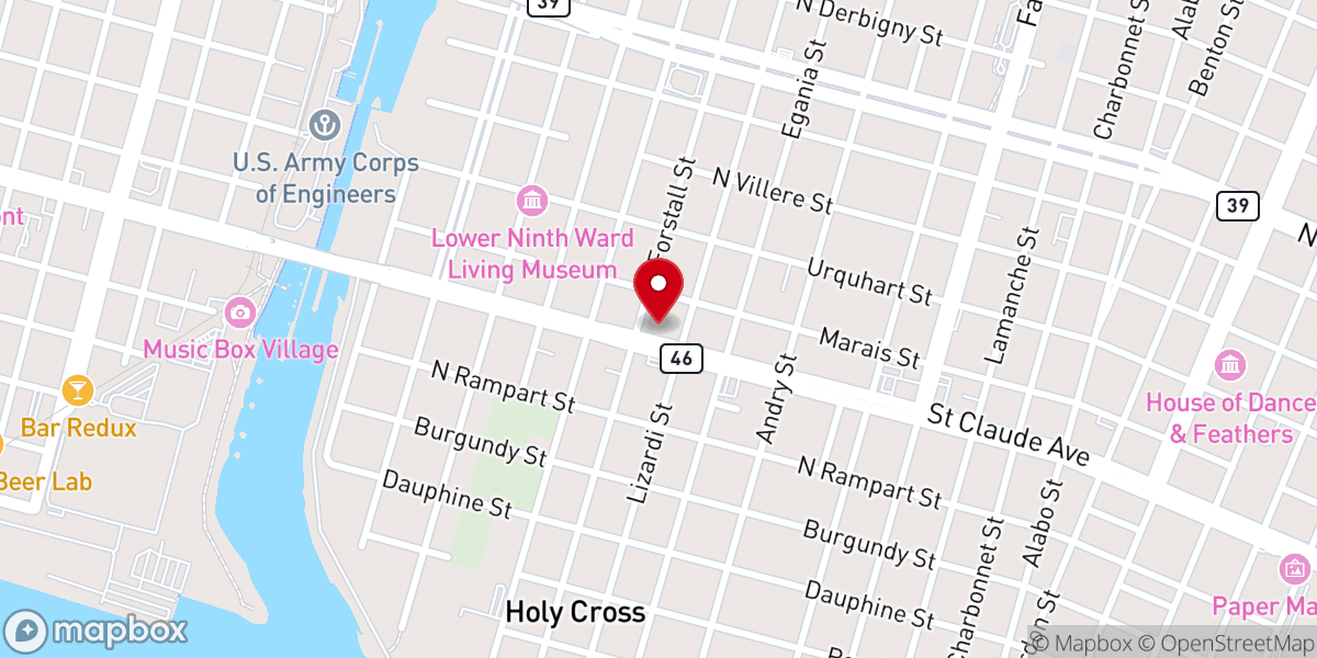Map showing location of Upper Room Apostolic Church