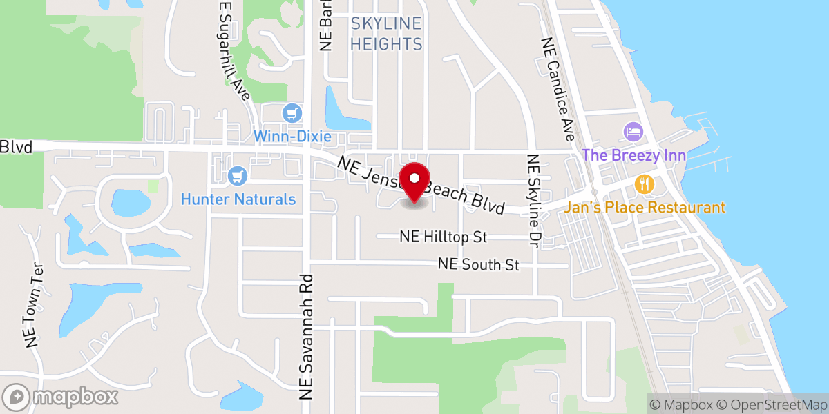 Map showing location of Family Church Jensen Beach