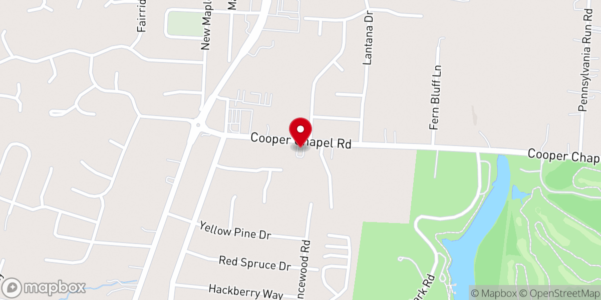 Map showing location of Cooper Chapel Grace Fellowship