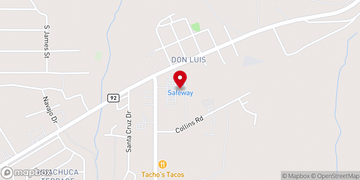 Map showing location of Copper State Baptist Church