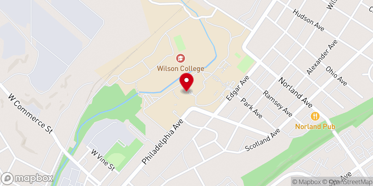 Map showing location of Wilson College Alumnae Chapel