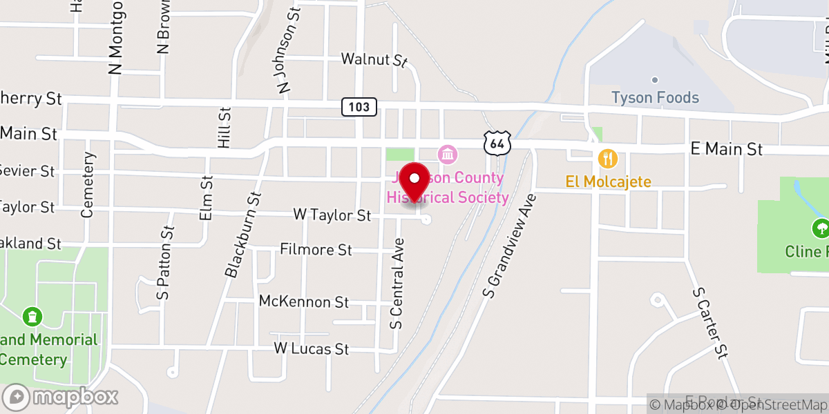 Map showing location of Interfaith Service Network