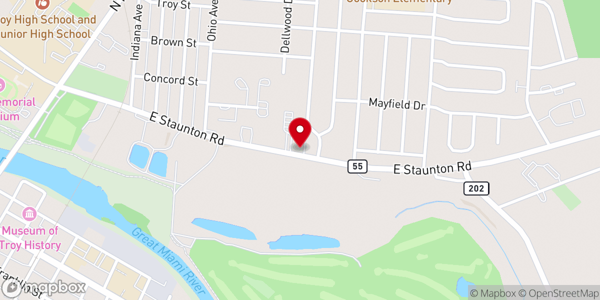 Map showing location of Troy Baptist Church-Independent