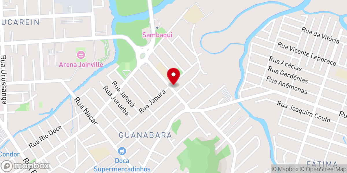 Map showing location of Igreja Filadélfia em Joinville