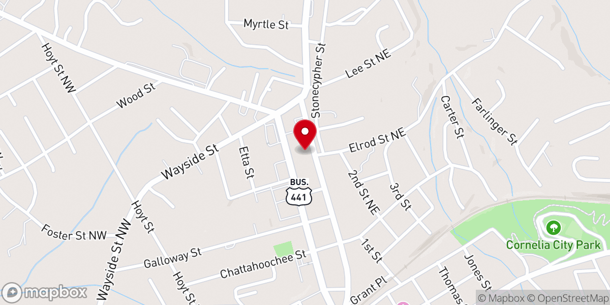 Map showing location of Holcombs Office Supply & Christian Products