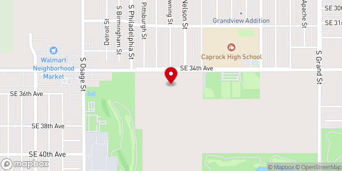 Map showing location of Comanche Trail Church of Christ