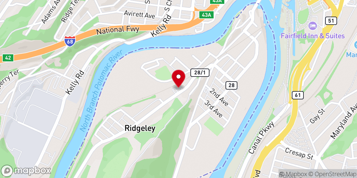 Map showing location of Saint Anthony Catholic Church