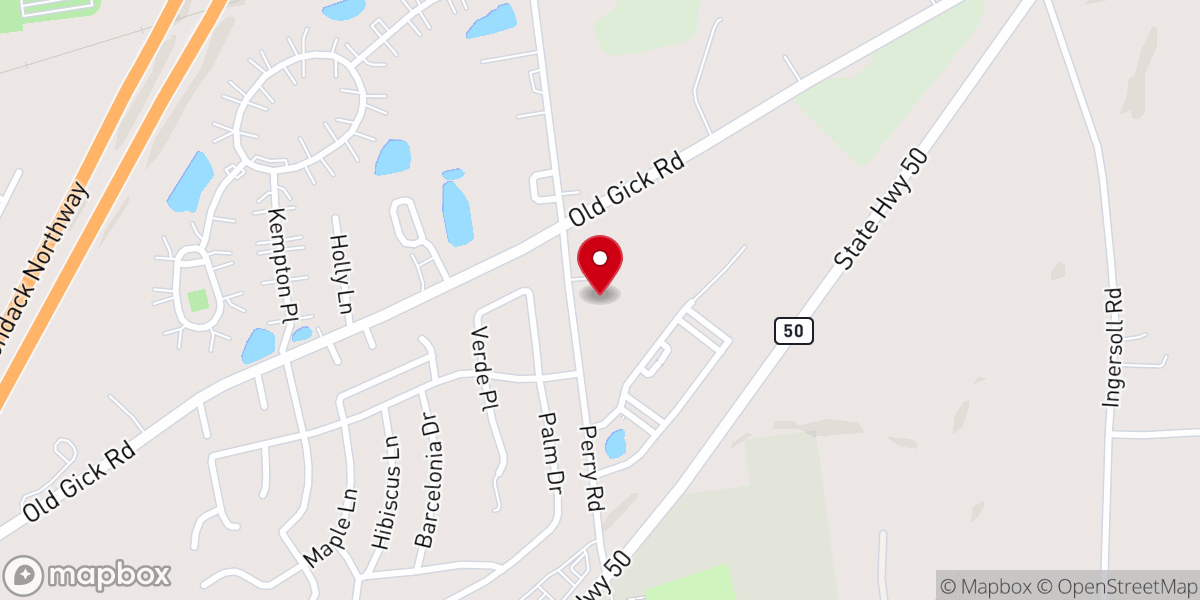 Map showing location of Perry Road Baptist Church