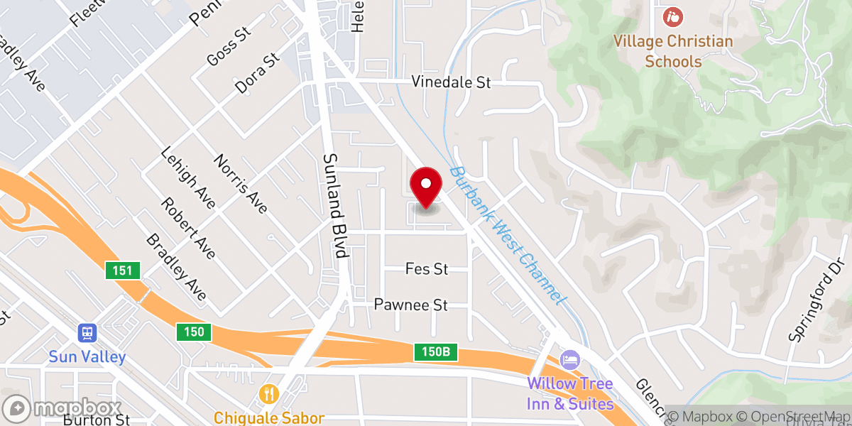 Map showing location of Los Angeles Baptist Church